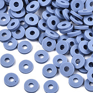 Handmade Polymer Clay Beads, for DIY Jewelry Crafts Supplies, Disc/Flat Round, Heishi Beads, Cornflower Blue, 8x1mm, Hole: 2mm, about 13000pcs/1000g(CLAY-Q251-8.0mm-38)