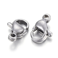 304 Stainless Steel Lobster Claw Clasps, Parrot Trigger Clasps, Stainless Steel Color, 9x6x3mm, Hole: 1mm