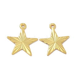 Rack Plating Brass Charms, Long-Lasting Plated, Lead Free & Cadmium Free, Real 18K Gold Plated, Mixed Shapes, Star, 13.5x12x0.5mm, Hole: 1mm(KK-G515-53D-G)