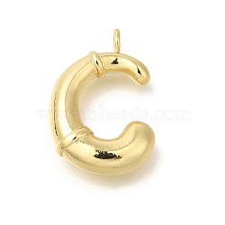 Rack Plating Brass Pendants, Cadmium Free & Lead Free, Letter A~Z Charms, Letter C, 23.5x16x6mm, Hole, 2mm(KK-I722-08G-C)