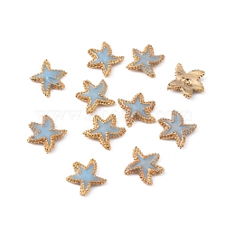 Alloy Enamel Cabochons, Nail Art Decoration Accessories, Golden, Starfish, Cornflower Blue, 6x6x1mm(MRMJ-WH0064-45A)