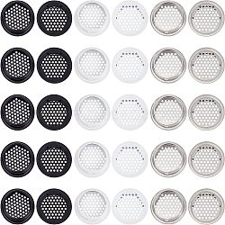 CHGCRAFT 30Pcs 3 Colors 201 Stainless Steel Round Mesh Lid, for Cabinet Ventilation, Heat Dissipation, Wall Ceiling Bathroom Office Kitchen, Mixed Color, 62x10mm, Inner Diameter: 52.5mm, 10pcs/color(AJEW-CA0002-69)