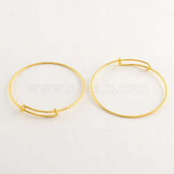 Adjustable Brass Bangle Making, Cadmium Free & Lead Free, Expandable Bangles, Golden, 2-3/4 inch(70mm)(X-BJEW-R032-G)