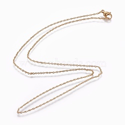 304 Stainless Steel Cable Chain Necklaces, with Lobster Claw Clasps, Golden, 17.71 inch(45cm)(NJEW-P248-01G)