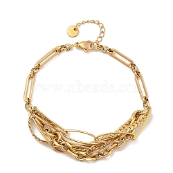 304 Stainless Steel Bracelets  for Women, Golden, 7-1/8 inch(18cm)(BJEW-A023-07G-01)