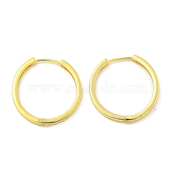 Brass Hoop Earrings, Round, Real 18K Gold Plated, 23.5x2mm(EJEW-L211-08D-G)