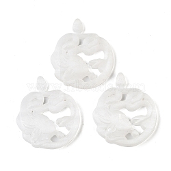 Natural Selenite Carved Medusa Figurines, for Home Desktop Decoration, 78x63x12mm(G-G130-04)