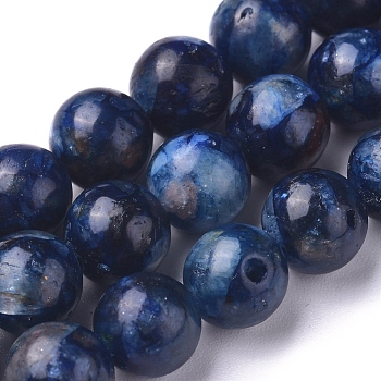 Natural Kyanite/Cyanite/Disthene Beads Strands, Dyed, Round, 6~6.5mm, Hole: 1mm, about 64 pcs/Strand, 15.94 inch(40.5 cm)