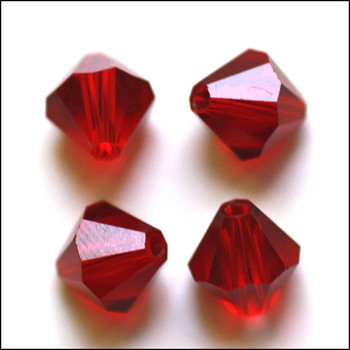 Imitation Austrian Crystal Beads, Grade AAA, Faceted, Bicone, Dark Red, 8x8mm, Hole: 0.9~1mm