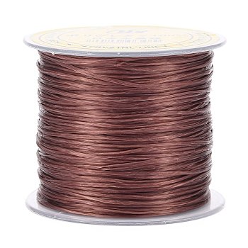 Japanese Flat Elastic Crystal String, Polyester Thread, for Stretch Bracelets Gemstone Jewelry Making, Sienna, 0.5mm, about 65.6 yards(60m)/roll