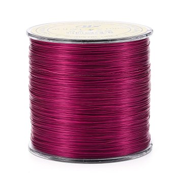 Flat Japanese Crystal Elastic Stretch Thread, for Bracelets Gemstone Jewelry Making Beading Craft, Medium Violet Red, 0.5mm, about 328 yards(300m)/roll