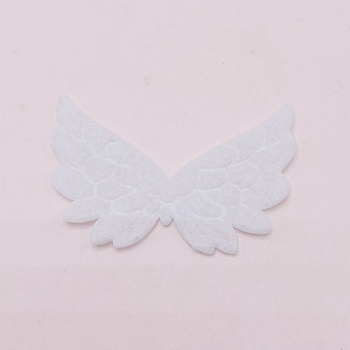 Cloth Embossing Wings, Decorate Accessories, White, 33x52x1mm