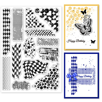 PVC Stamps, for DIY Scrapbooking, Photo Album Decorative, Cards Making, Stamp Sheets, Film Frame, Tartan, 21x14.8x0.3cm