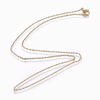 304 Stainless Steel Cable Chain Necklaces, with Lobster Claw Clasps, Golden, 17.71 inch(45cm)