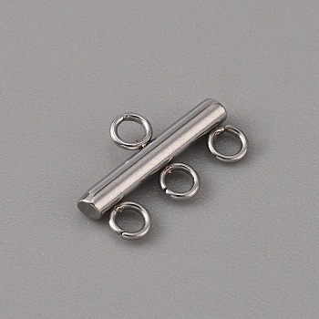 304 Stainless Steel Chandelier Component Links, 4 Loop Connector, Stainless Steel Color, 9x15x2.5mm, Hole: 2mm