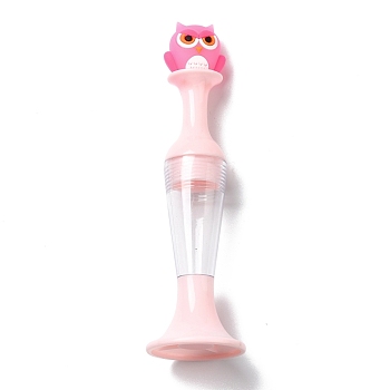Standable Vase Plastic Diamond Painting Point Drill Pen, Able to Hold Diamond, Diamond Painting Tools, with Owl Ornament, Pink, 115x40mm, Inner Diameter: 20.5mm, Hole: 1.8mm
