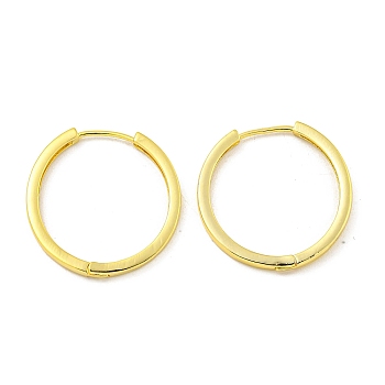 Brass Hoop Earrings, Round, Real 18K Gold Plated, 23.5x2mm