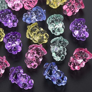 Transparent Acrylic Beads, Grape, Mixed Color, 29x19.5x14mm, Hole: 3.5mm, about 124pcs/500g