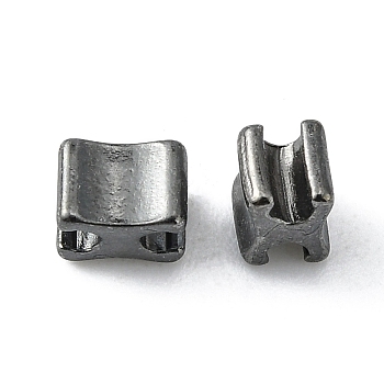 Clothing Accessories, Brass Zipper On The Below of The Plug, Gunmetal, 4.5x3.5x3.5mm