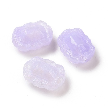 Opaque Acrylic Beads, Glitter Beads, Oval, Lilac, 18.5x13.5x9mm, Hole: 1.8mm, about 515pcs/500g