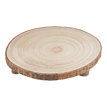 Round Wood Flower Pot Shelf, for Indoor Outdoor Garden, BurlyWood, 270~285x250~285x53mm