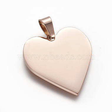 Rose Gold Heart Stainless Steel Pendants