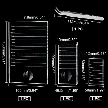 ARRICRAFT Rectangle Glass False Eyelash Length Measruing Tools(MRMJ-AR0001-02)-2