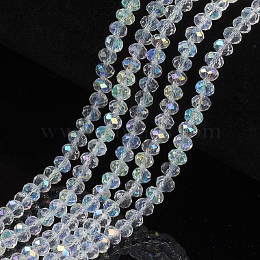 6mm Clear Rondelle Glass Beads