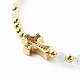 Cross Cubic Zirconia Beaded Bracelet for Girl Women(BJEW-JB06848-04)-5
