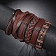 Bracelet à cordon en simili cuir tressé réglable de style 6pcs 6 serti de cordon ciré pour hommes(BJEW-F458-12)-7