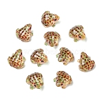 Luminous Resin Frog Micro Landscape Scene Ornaments, Glow in the Drak, Pink, 22x29mm(DIY-YWC0009-03A)