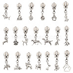 20Pcs Alloy Replacement Zipper Sliders, with Alloy Pendants, Platinum, 41~50mm(HJEW-TAC0127)