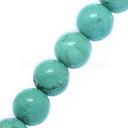 Natural Howlite Beads Strands, Round, Dyed & Heated, Light Sea Green, 6mm, Hole: 0.8mm, about 65pcs/strand, 15.5 inch(39.5cm)(TURQ-P027-32-6mm)