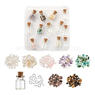 DIY Jewelry Making Kits, Including 70g Natural Gemstone Chip Beads, 28Pcs Jar Glass Bottles and Iron Screw Eye Pin Peg Bails, Mixed Color, Gemstone Chip Beads: 70g/box(DIY-FS0001-68)