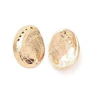 Brass Pendants, Shell Charm, Real 18K Gold Plated, 28.5x19.5x4.5mm, Hole: 1.5mm(KK-I701-01G)