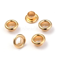 European Style 201 Stainless Steel Eyelet Core, Grommet for Large Hole Beads, Flat Round, Golden, 8x4mm, Hole: 4.5mm(X-STAS-L226-001G-A)