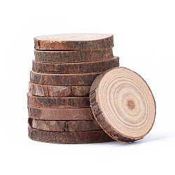 Unfinished Natural Poplar Wood Cabochons, Wooden Circles Tree Slices, Flat Round, BurlyWood, 30~60x5~5.5mm(WOOD-E018-12)