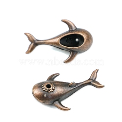 Whale Brass Incense Burners Holder, Aromatherapy Furnace Home Decor, Red Copper, 44x28x14mm(PW-WG132EF-02)