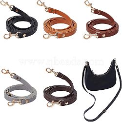 CHGCRAFT 5Pcs 5 Colors Adjustable PU Imitation Leather Bag Straps, with Zinc Alloy Swivel Eye Bolt Snap Hook, for Crossbody Bag, Mixed Color, 110~125x1.2cm, 1pc/color(FIND-CA0005-03)