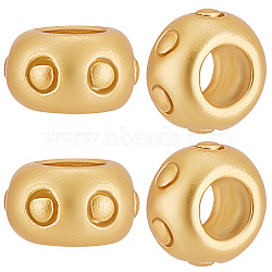 50Pcs Brass Beads, Long-Lasting Plated, Matte Style, Flat Round, Real 18K Gold Plated, 6x3.5mm, Hole: 3mm(KK-BBC0004-15)