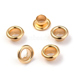 European Style 304 Stainless Steel Eyelet Core, Grommet for Large Hole Beads, Flat Round, Golden, 8x4mm, Hole: 4.5mm(X-STAS-L226-001G-A)