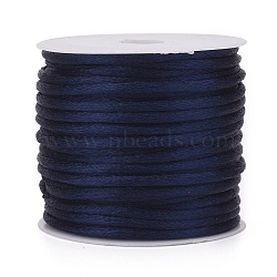 30M Nylon Rattail Satin Cord, Beading String, for Chinese Knotting, Jewelry Making, Royal Blue, 1mm, about 32.81 Yards(30m)/Roll(NWIR-YW0001-04-28)