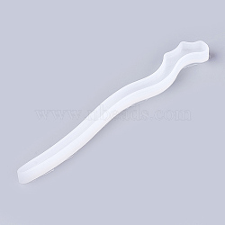 Hairpin DIY Silicone Molds, Resin Casting Molds, For UV Resin, Epoxy Resin Jewelry Making, Hair Stick Molds, White, 18.3x2x1cm(DIY-WH0072-14)