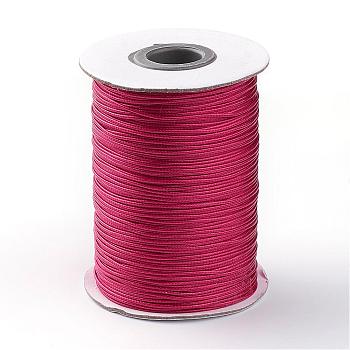 Korean Waxed Polyester Cord, Medium Violet Red, 1mm, about 85yards/roll