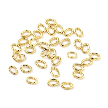 304 Stainless Steel Jump Rings, Closed Jump Rings, Oval, Real 18K Gold Plated, 2.5x3.5x0.6mm, Inner Diameter: 1.5x2.5mm