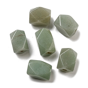 Natural Green Aventurine Beads, Rectangle, Faceted, 17.5~20x12.5~15.5x12.5~15.5mm, Hole: 1.6mm
