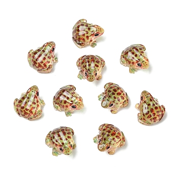 Luminous Resin Frog Micro Landscape Scene Ornaments, Glow in the Drak, Pink, 22x29mm