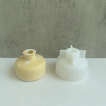 DIY Vase Silicone Molds, Resin Casting Molds, for UV Resin, Epoxy Resin Craft Making, White, 100x72mm, Inner Diameter: 84mm