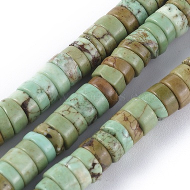 6mm DarkSeaGreen Disc Natural Turquoise Beads