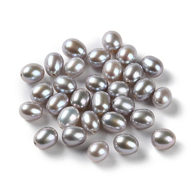 Dark Gray Rice Pearl Beads
